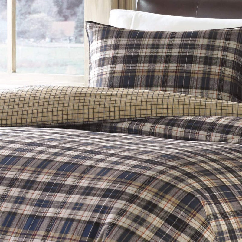 Eddie Bauer - King Duvet Cover Set  Reversible Bedding with Matching Shams  Plaid Home Decor for All Seasons (Port Gamble Blue  King) - Image 2